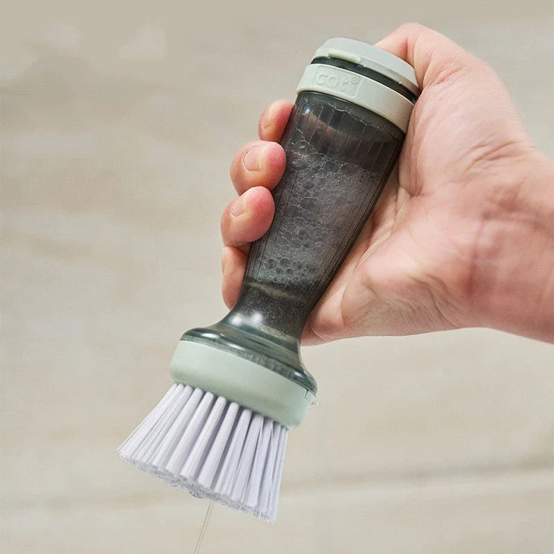 Dish Scrub Brush with Soap Dispenser – Non-Slip Pot & Pan Cleaner