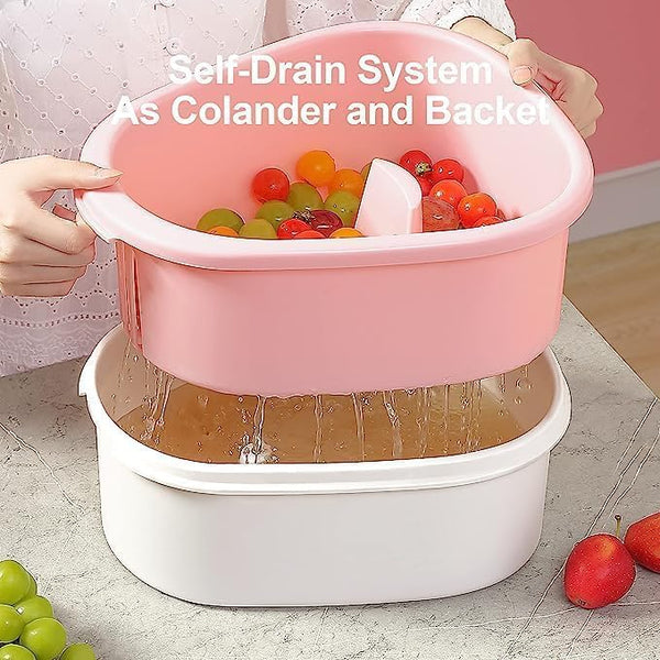 JOYLOOP Fruit Cleaning Device – Manual Spinner & Scrubber