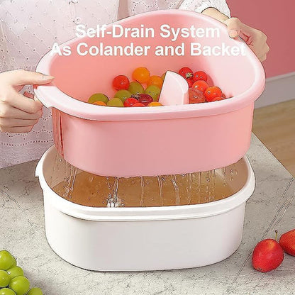 JOYLOOP Fruit Cleaning Device – Manual Spinner & Scrubber