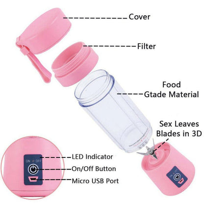 Portable Juicer Blender – USB Rechargeable Smoothie & Shake Maker