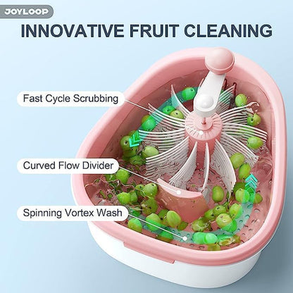 JOYLOOP Fruit Cleaning Device – Manual Spinner & Scrubber