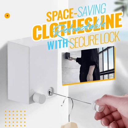 Retractable Wall-Mounted Clothesline – Space-Saving Indoor & Outdoor Drying Rack