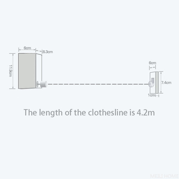 Retractable Wall-Mounted Clothesline – Space-Saving Indoor & Outdoor Drying Rack