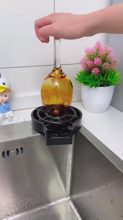 🚰 Automatic Cup Washer – 360° Sink Glass Rinser for Bottles &amp; Mugs